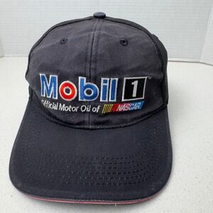 Mobil‎ 1 NASCAR Hat Official Motor Oil Racing Cap Pegasus Logo Black